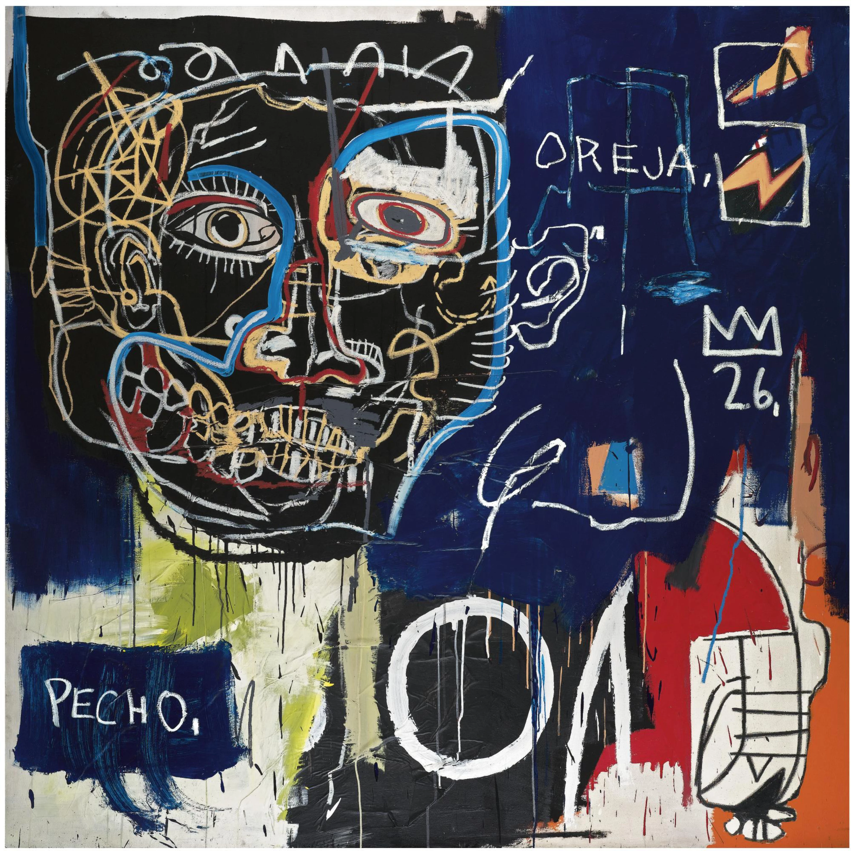 Jean-Michel Basquiat, Untitled (Pecho/ Oreja), 1982-83
